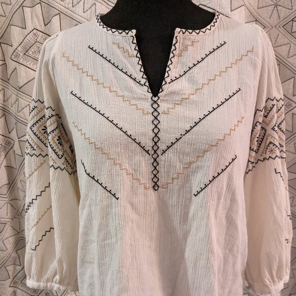 Madewell | Embroidered Peasant Top - Picture 4 of 7